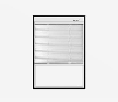 window with blinds between glass